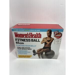 Women's Health Fitness‎ Ball 65 CM Tone Gray, Strengthen Workout Guide & Pump